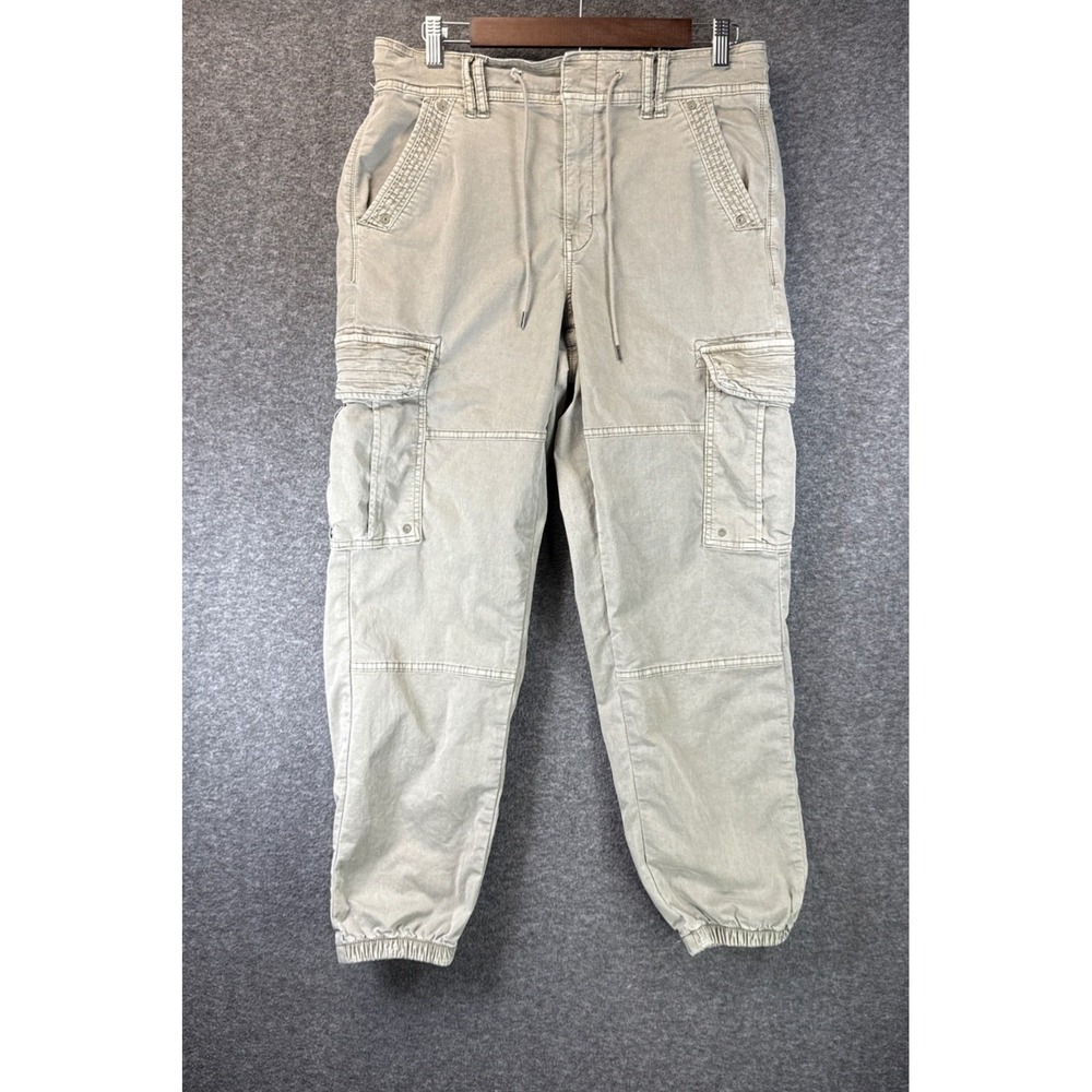American Eagle Baggy Jogger Women 10 Super High Rise Cargo Pants Military‎ Camp